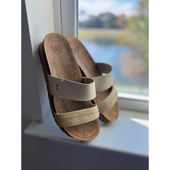 REEF Women’s Vista Hi Platform Sandals in Brown & Ivory Size 10 - Picture 3 of 12